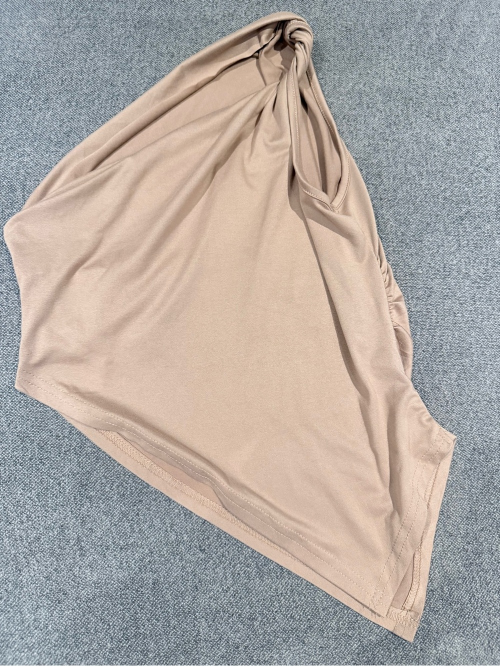 SHEIN Asymmetrical One-Shoulder Skirt in Nude